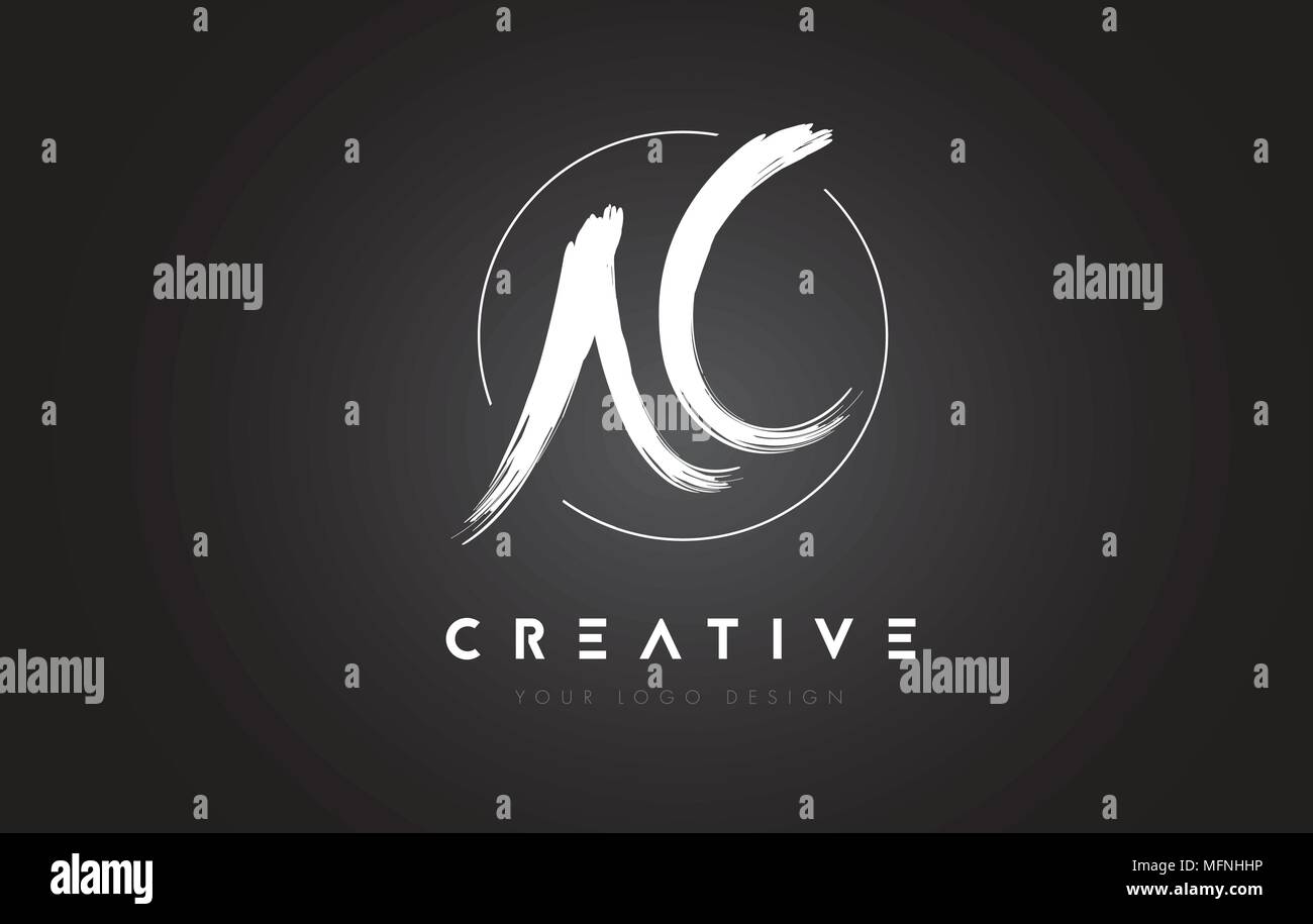 AC Brush Letter Logo Design. Artistic Handwritten Brush Letters Logo ...