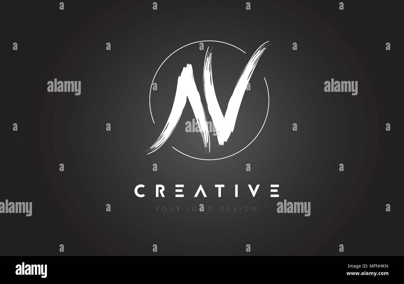 AV Brush Letter Logo Design. Artistic Handwritten Brush Letters Logo ...