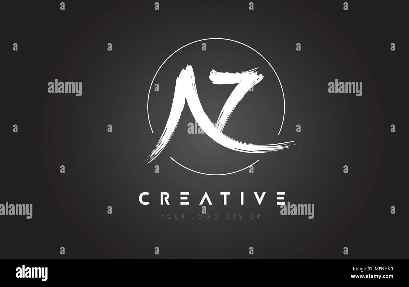 AZ Brush Letter Logo Design. Artistic Handwritten Brush Letters Logo ...