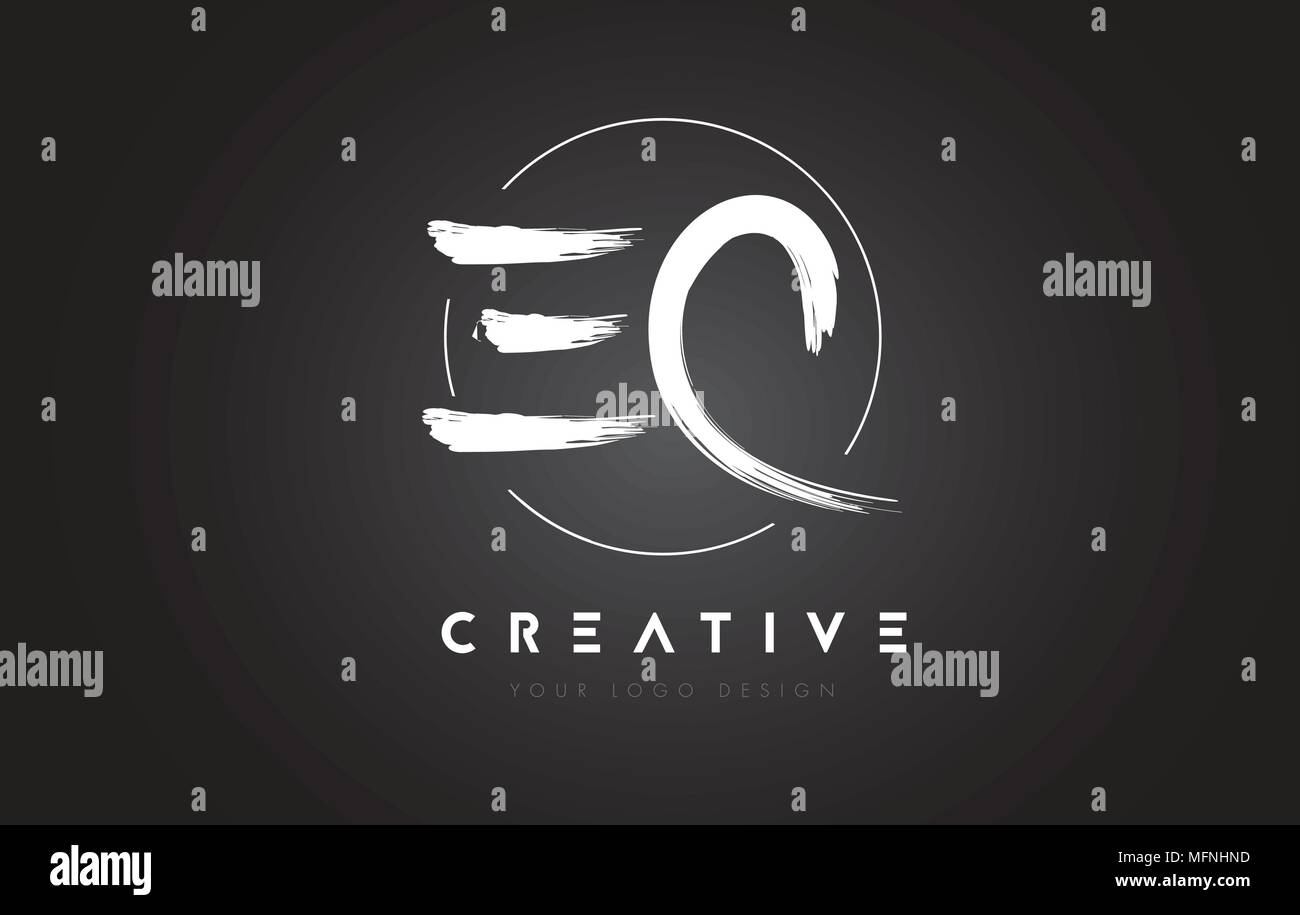 EC Brush Letter Logo Design. Artistic Handwritten Brush Letters Logo Concept Vector. Stock Vector