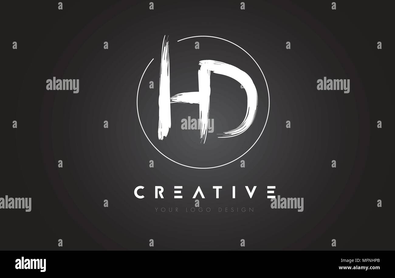 HD Brush Letter Logo Design. Artistic Handwritten Brush Letters Logo Concept Vector Stock Vector