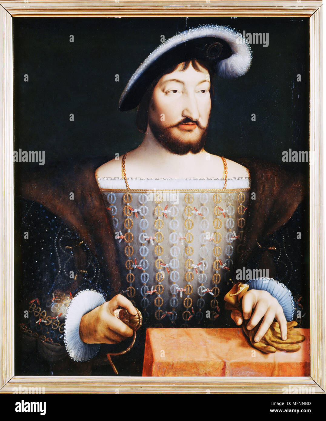 Francis I (1494-1547) king of France from 1515. Flemish School, early 16th century. Painting Oil on wood. Carnavalet Museum. Stock Photo
