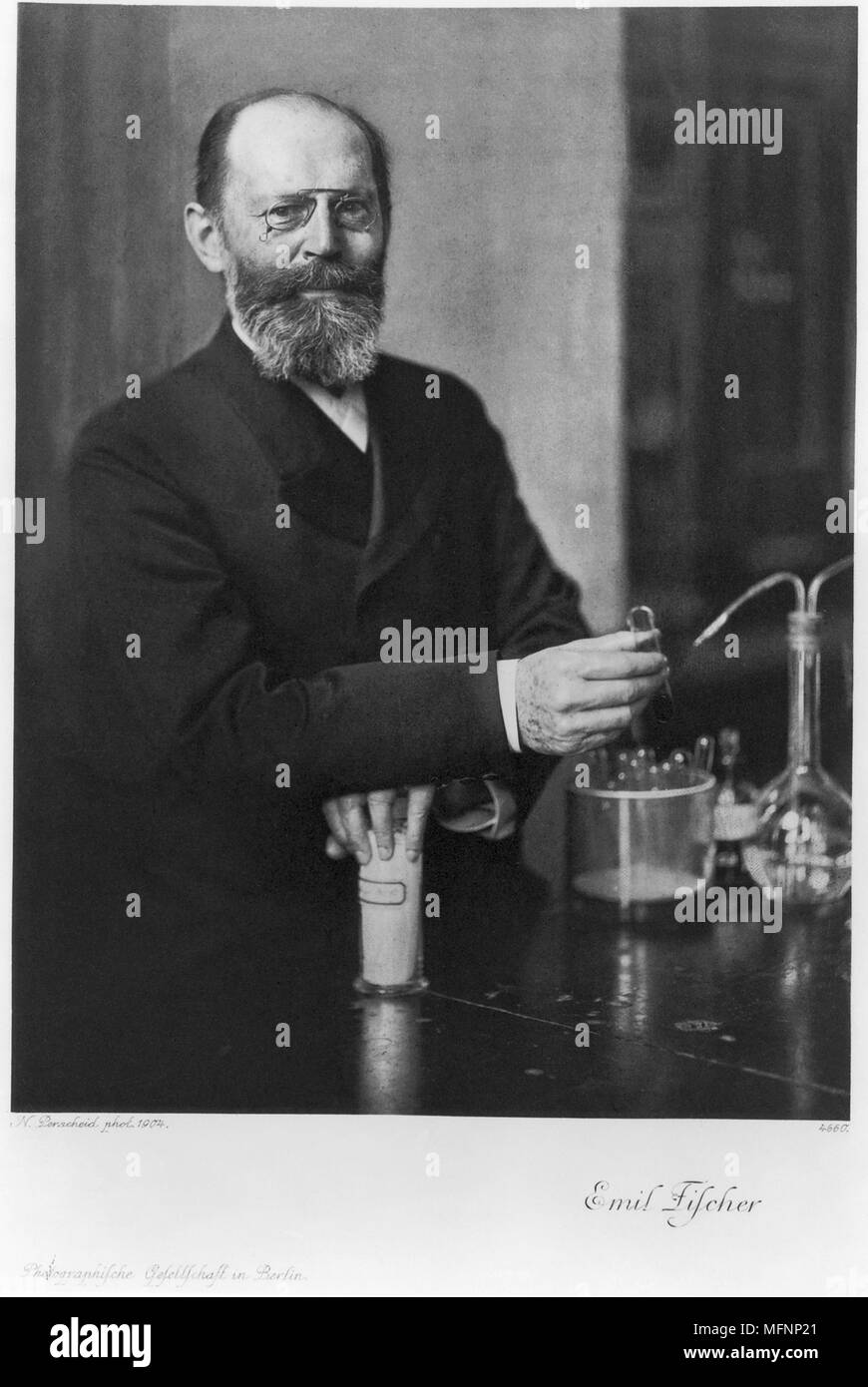 Emil Fischer (1852-1919) German chemist: Nobel prize for chemistry 1904. Stock Photo