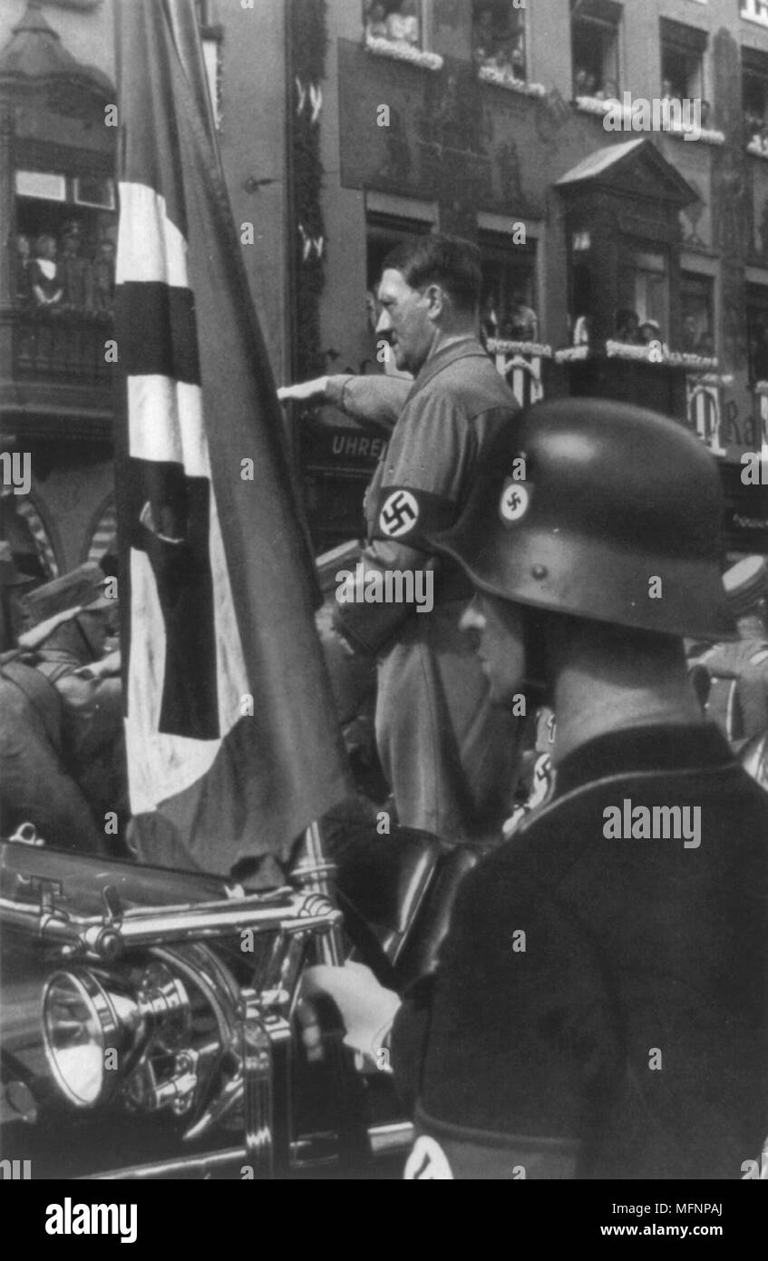 Adolf Hitler, 1889-1945. Photographed at NSDAP rally in Nuremberg 1923. Stock Photo