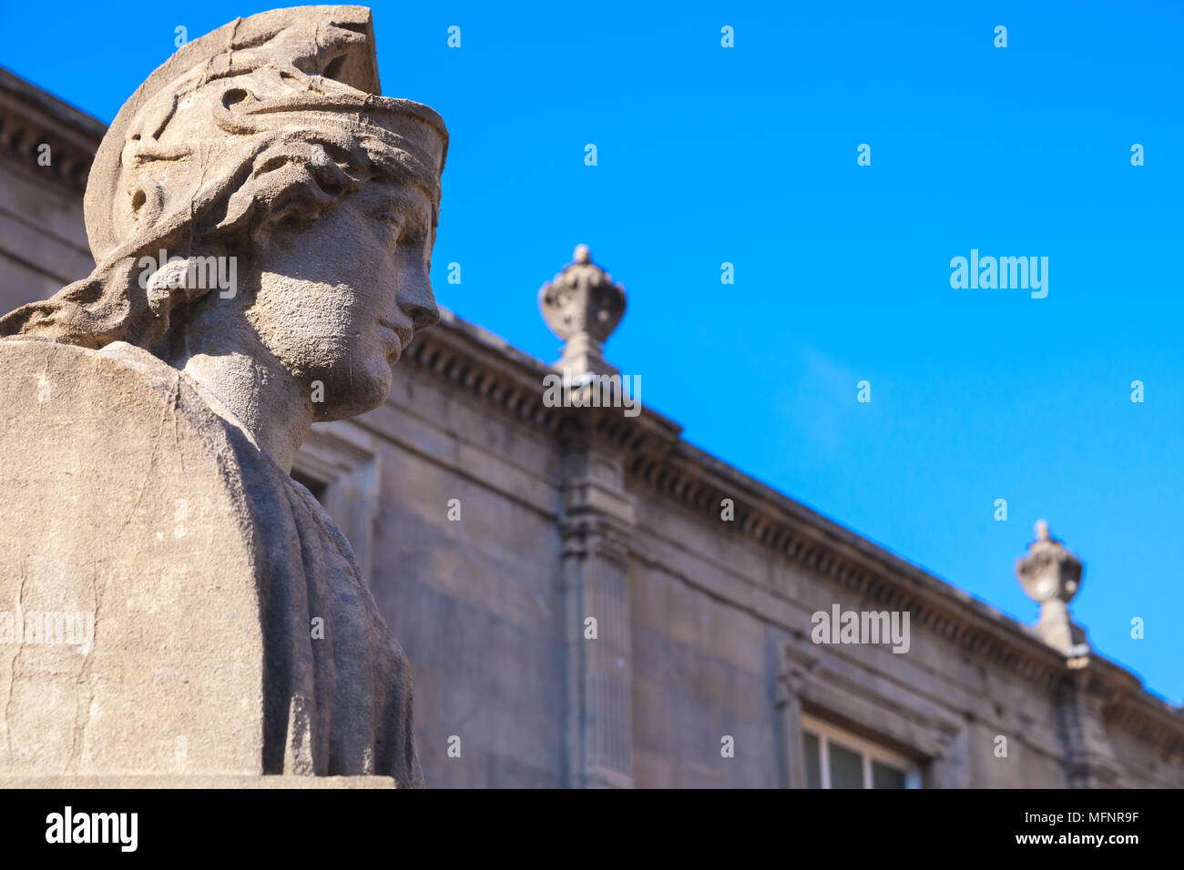 Ancient statue in Roman baths of Bath, Somerset, UK Stock Photo