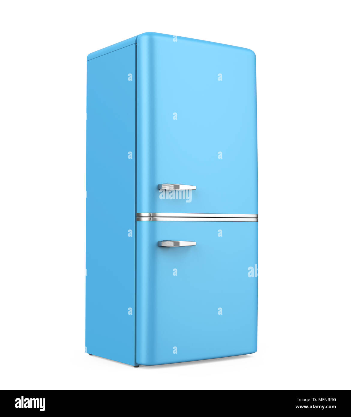 Retro Refrigerator Isolated Stock Photo