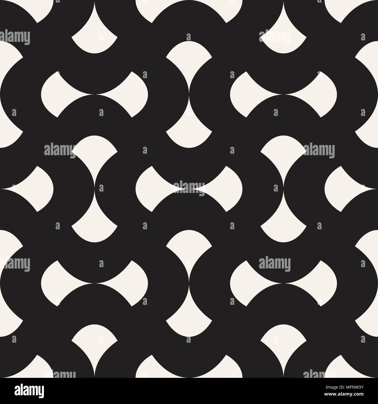 Vector geometric seamless pattern with curved shapes grid. Abstract ...