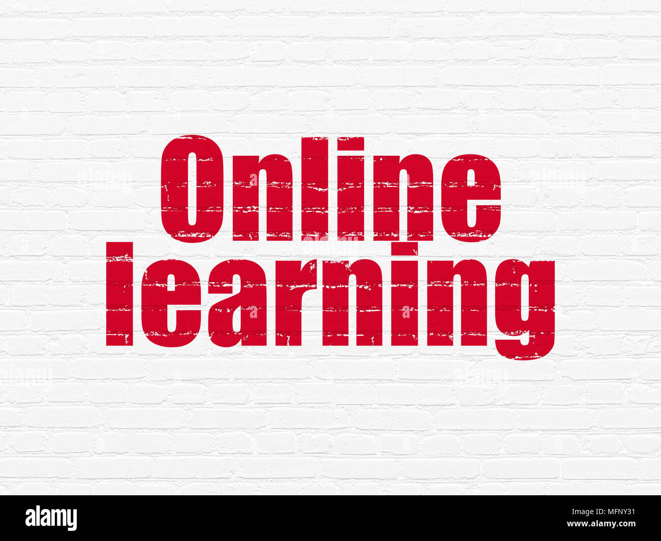 Learning concept: Online Learning on wall background Stock Photo - Alamy