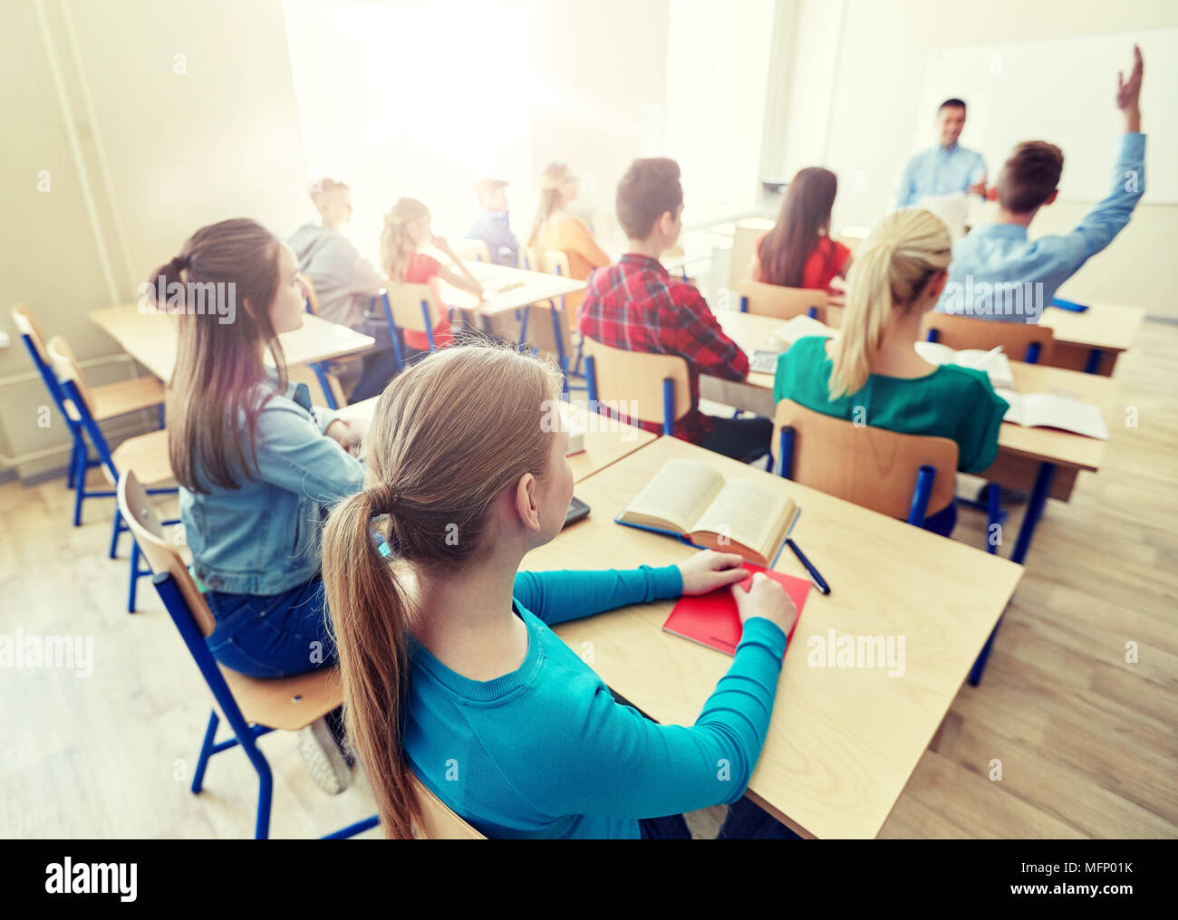 Rear view of high school class hi-res stock photography and images - Alamy