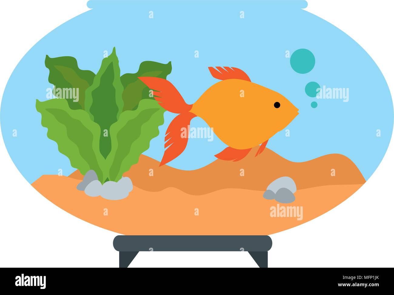 aquarium bowl with colors fish vector illustration design Stock Vector