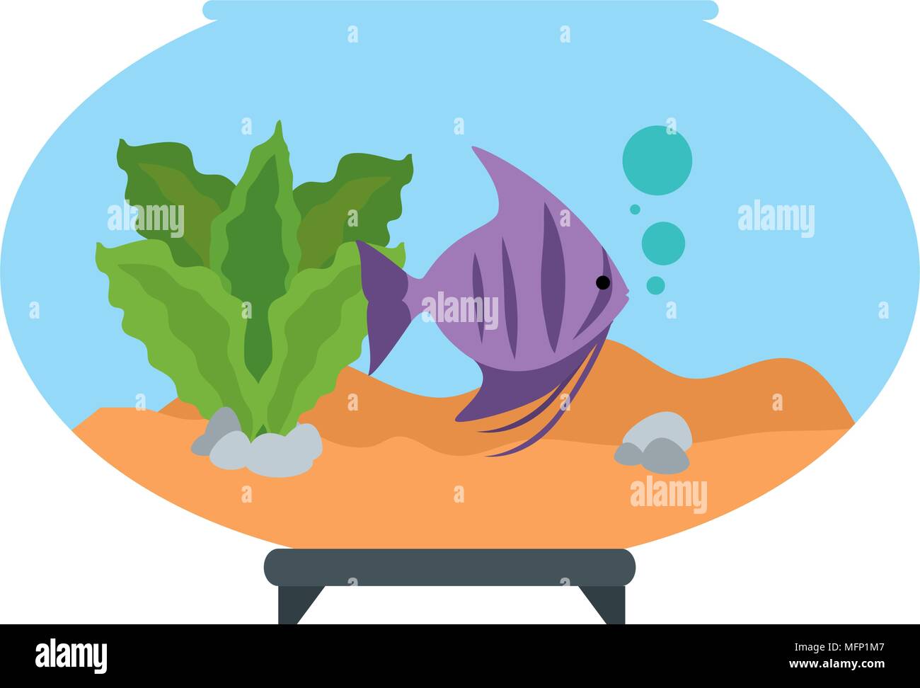aquarium bowl with colors fish vector illustration design Stock Vector