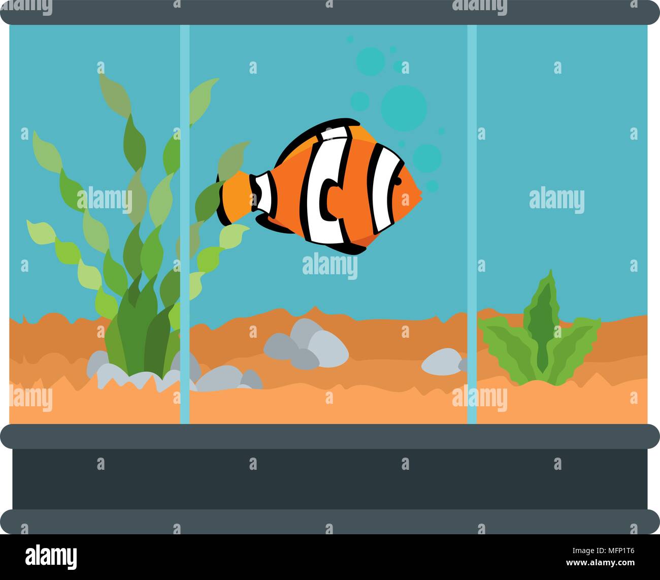 square aquarium with colors fish vector illustration design Stock ...