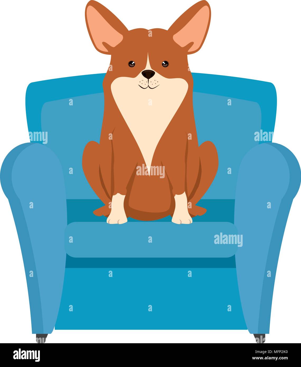 cute dog in sofa character vector illustration design Stock Vector Image &  Art - Alamy