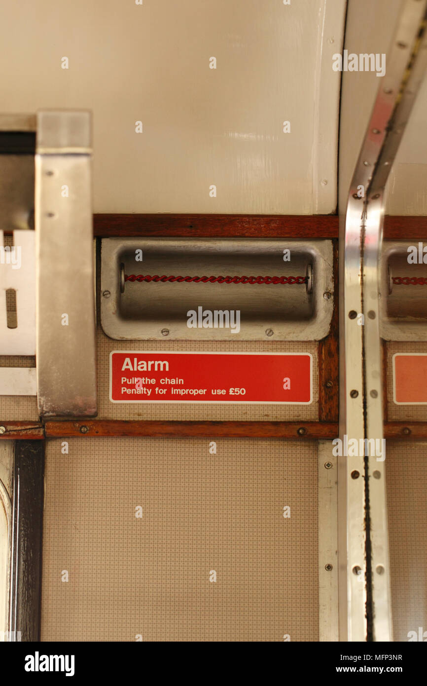emergency chain or chord on a train Stock Photo Alamy