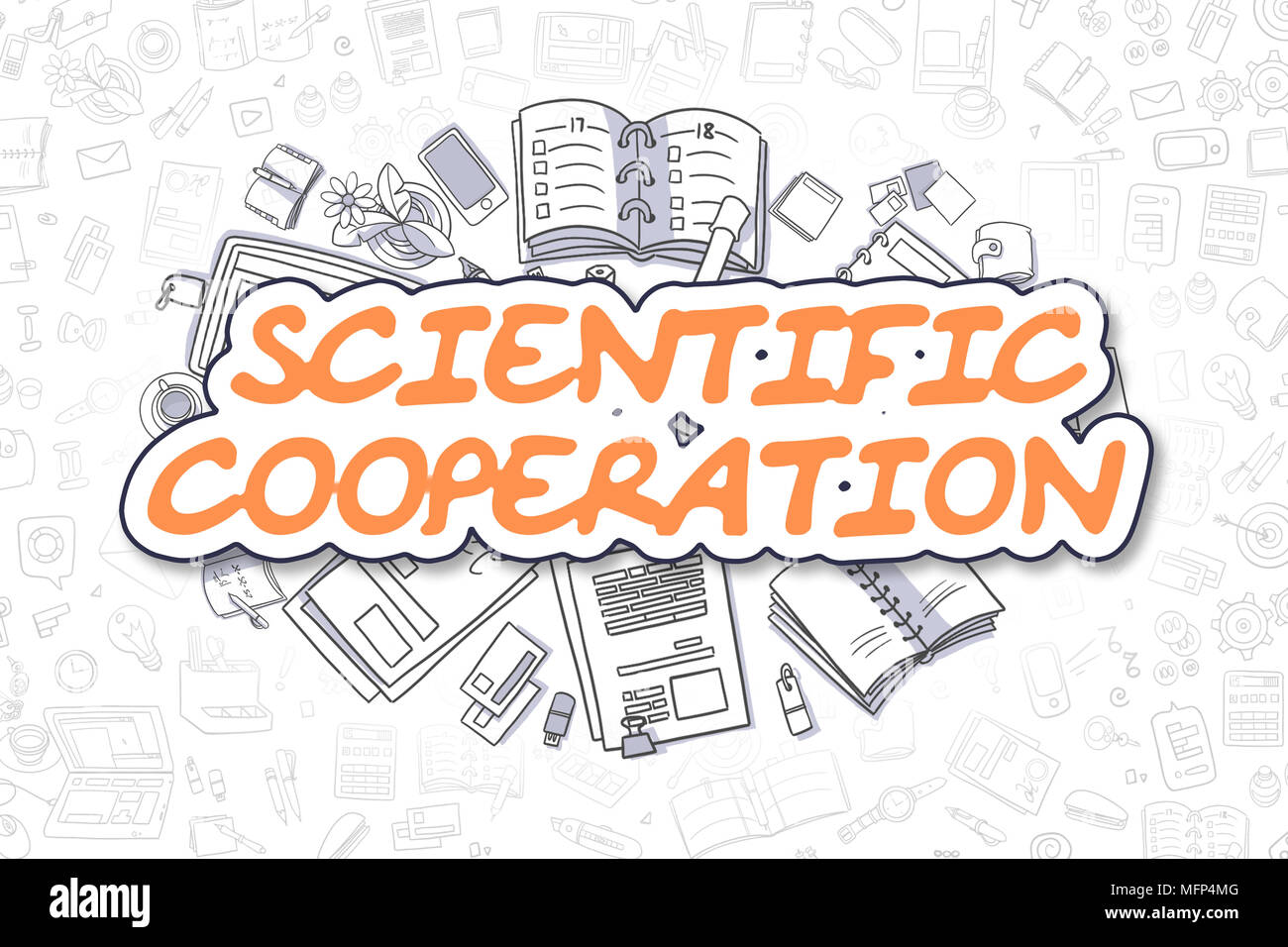 Scientific Cooperation - Business Concept. Stock Photo