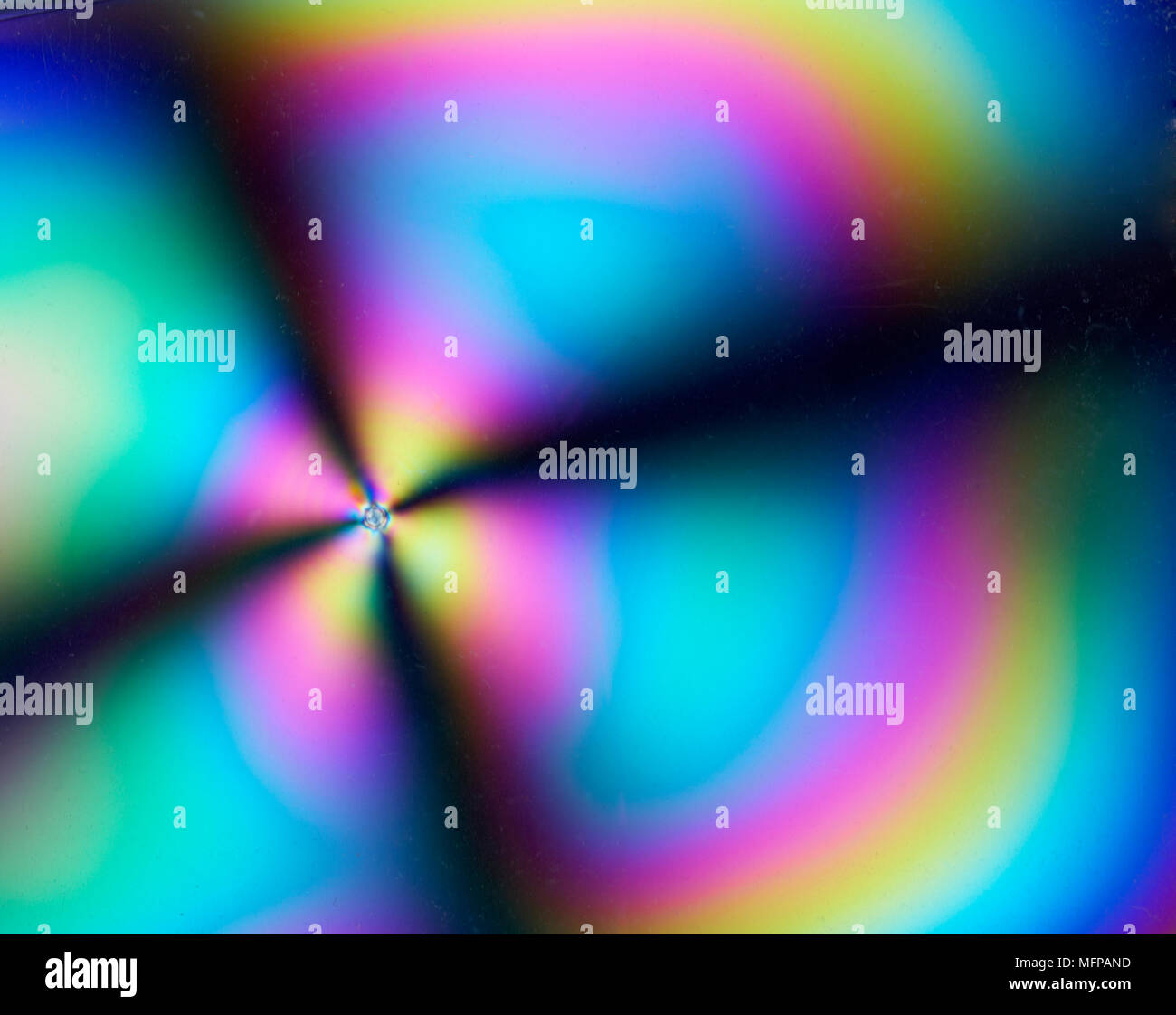 Cross polarisation of colours. Stock Photo