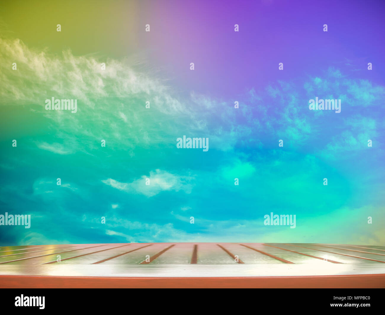 Blue sky and clouds with pastel filter Stock Photo