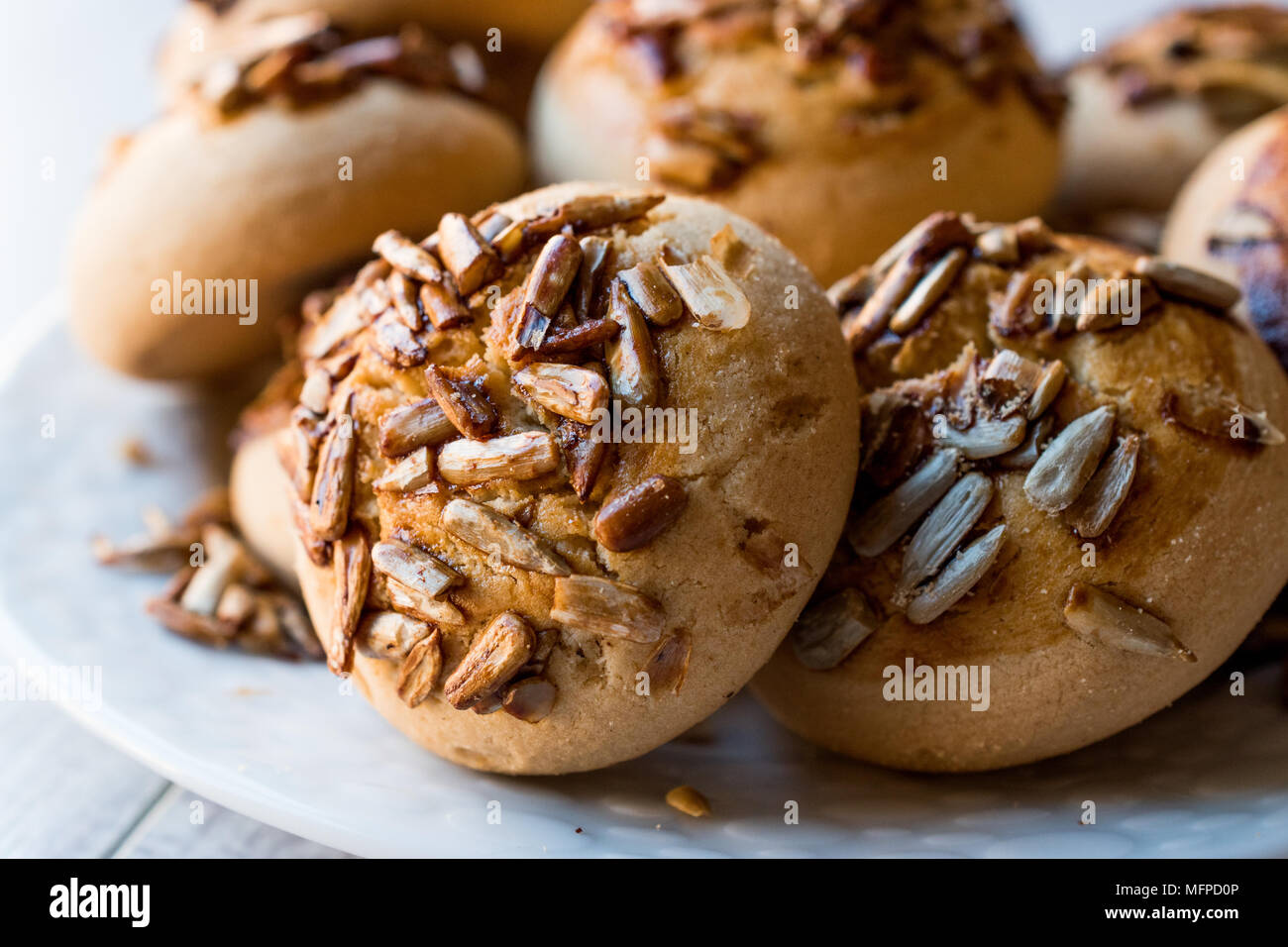 Stack of Cookies with Sunflower Seeds. Gluten Free Stock Photo Alamy