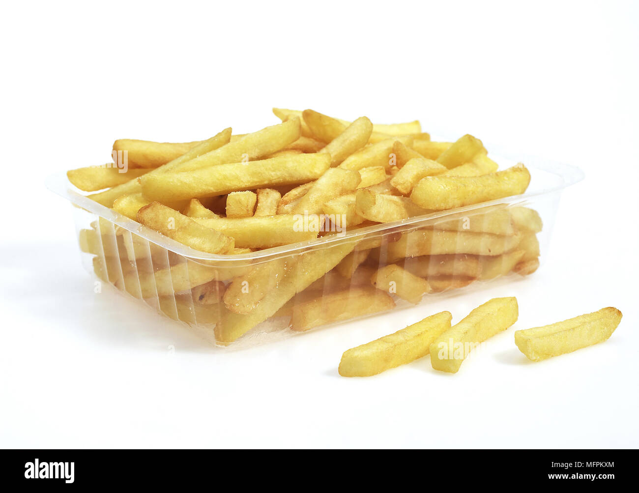French Fries against White Background Stock Photo