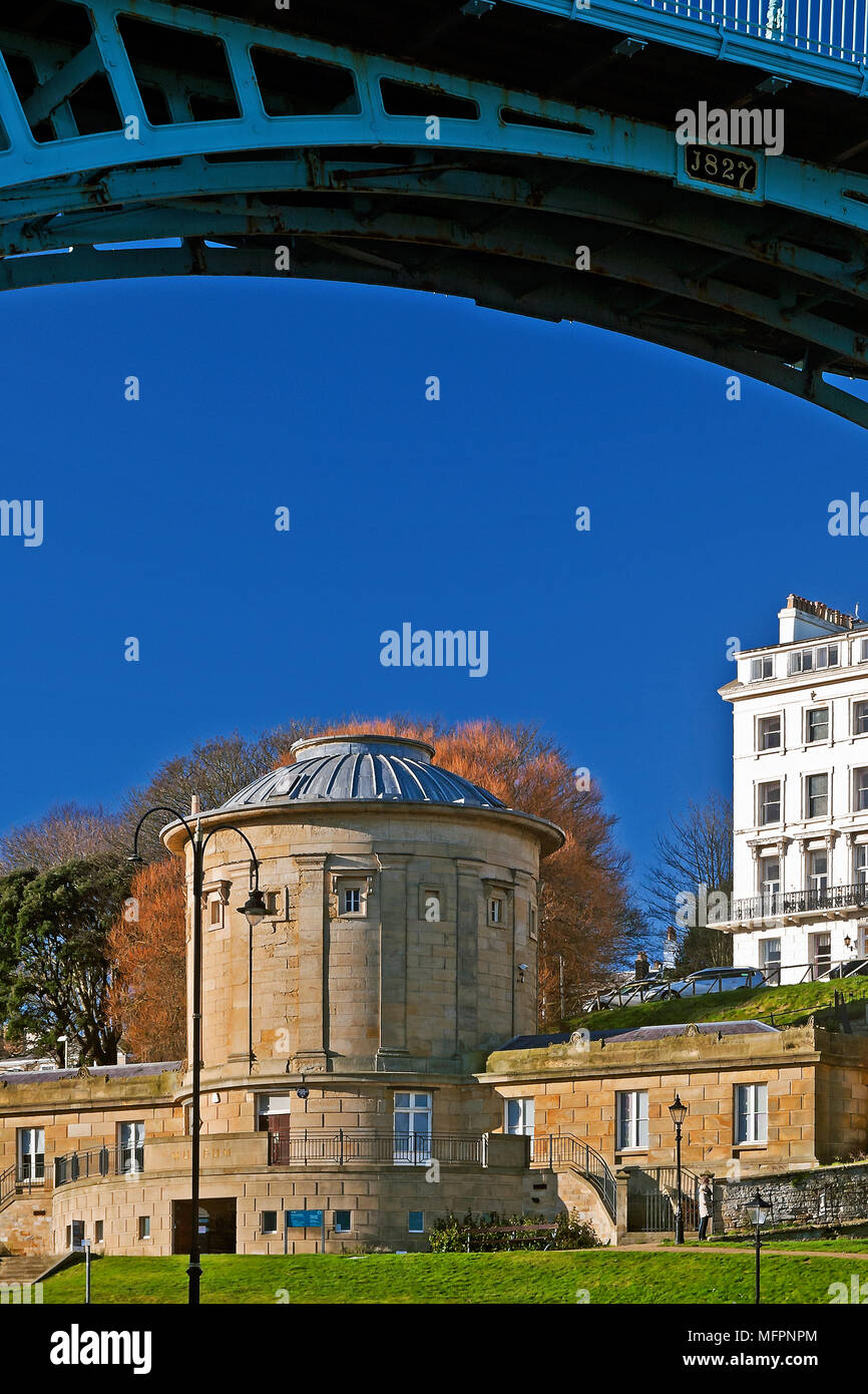 Scarborough’s Rotunda Museum, lit by winter sunshine, nestles under one ...