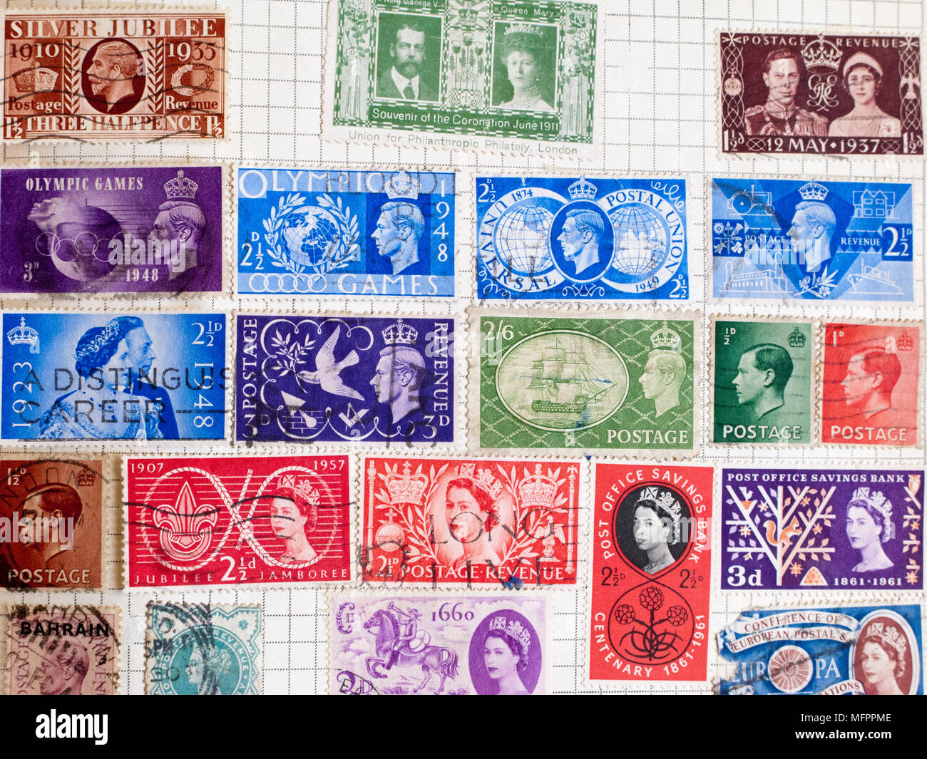 Old English Stamps Stock Photo Alamy