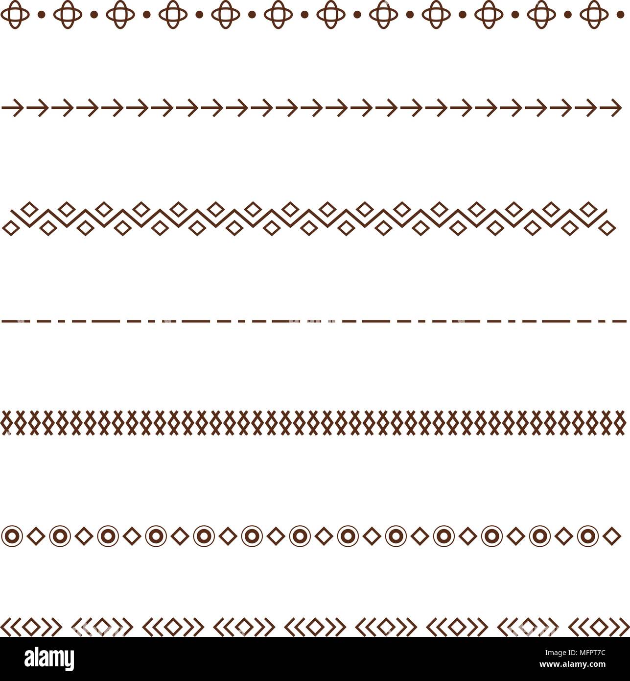 Set vector Dividers isolated on white background. Stock Vector