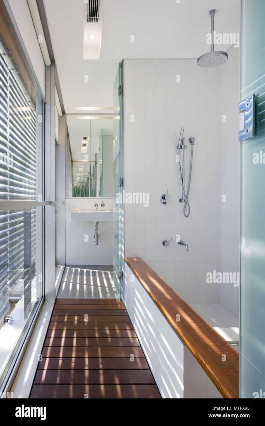 Shower area in modern bathroom Stock Photo - Alamy