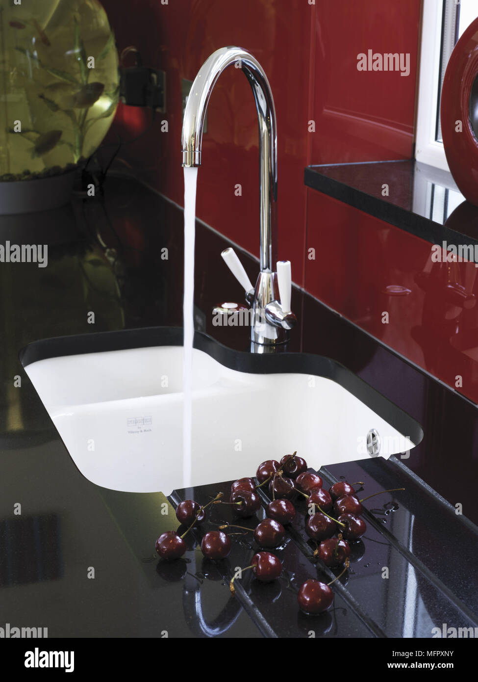 Extractor fan above ceramic hob in modern kitchen Stock Photo Alamy