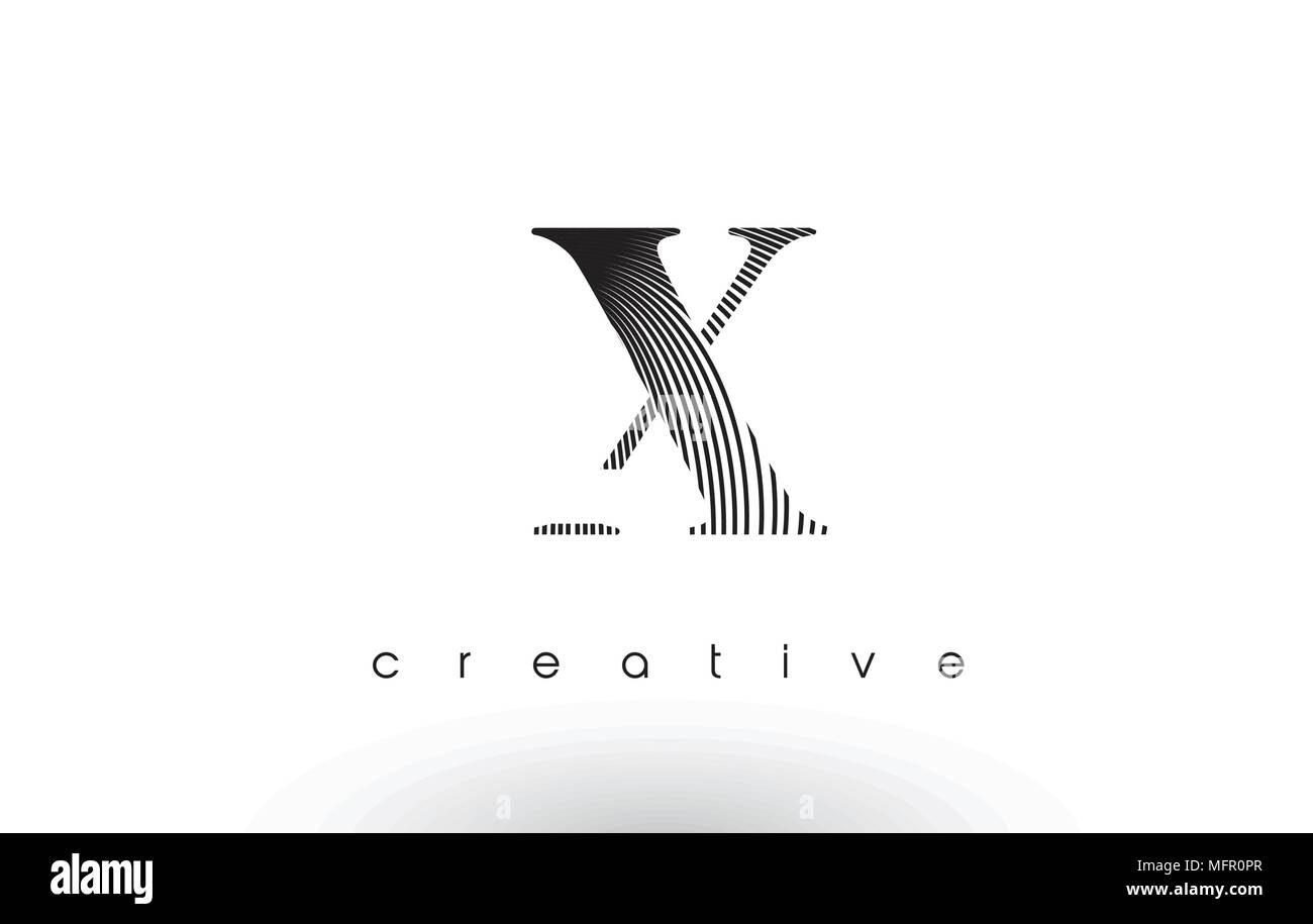 X Logo Design With Multiple Lines. Artistic Elegant Black ...