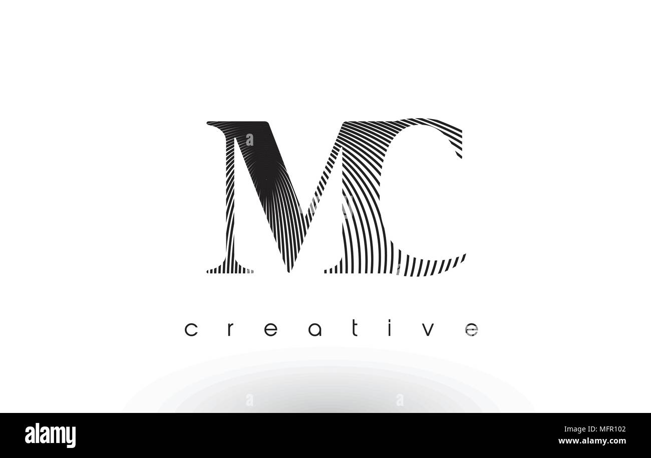 MC Logo Design With Multiple Lines. Artistic Elegant Black and White ...