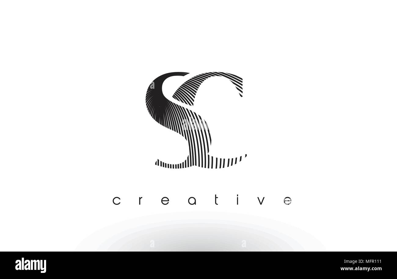 SC Logo Design With Multiple Lines. Artistic Elegant Black and White ...