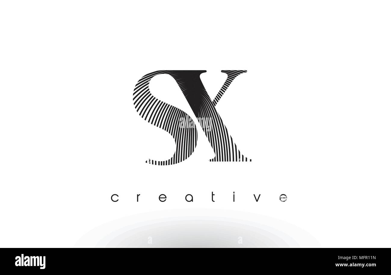 SX Logo Design With Multiple Lines. Artistic Elegant Black and White ...