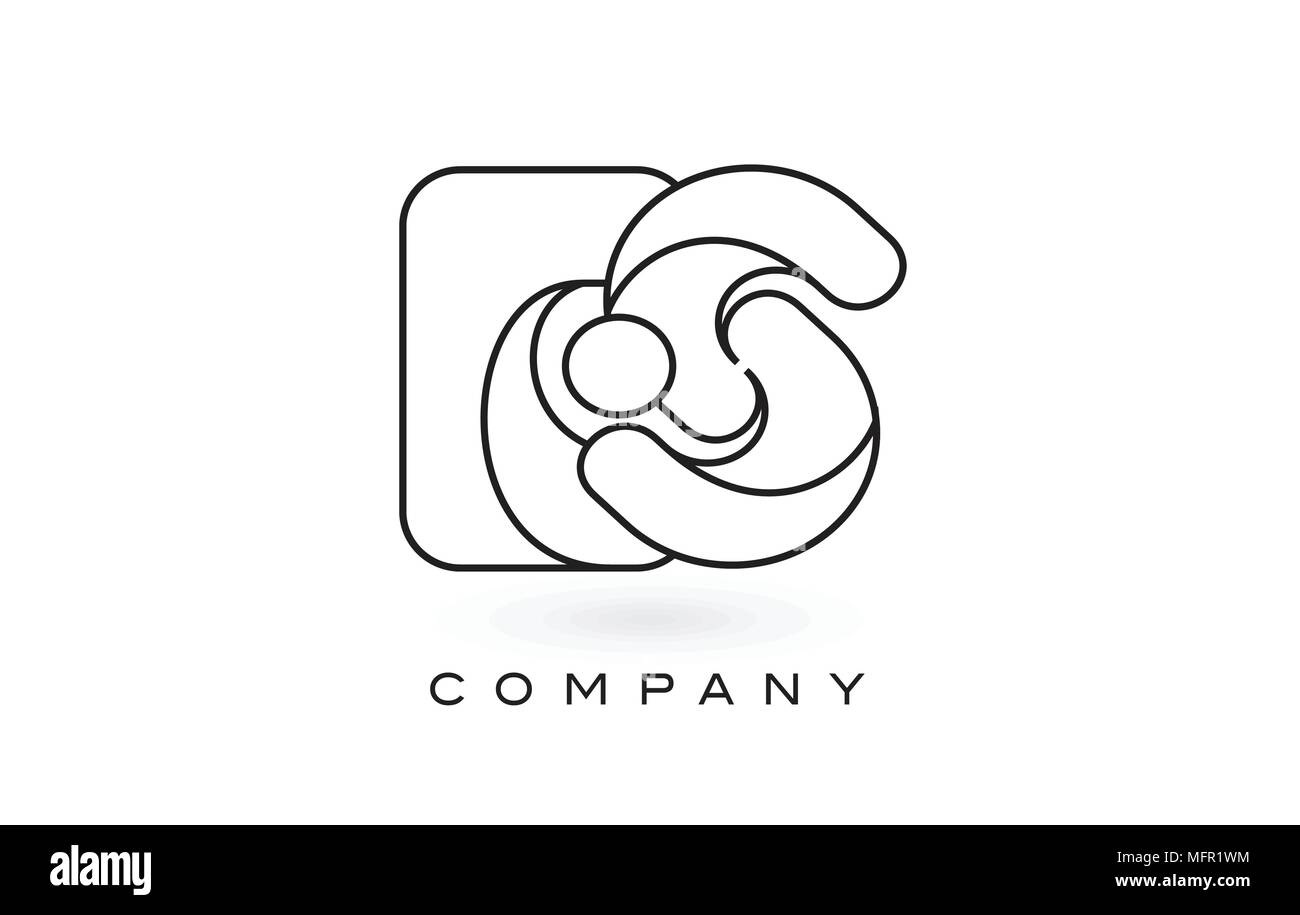 ES Monogram Letter Logo With Thin Black Monogram Outline Contour ...