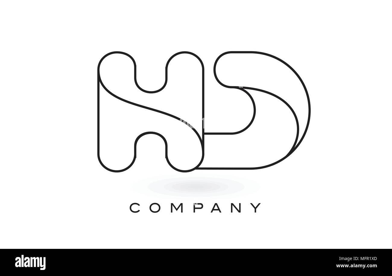 HD Monogram Letter Logo With Thin Black Monogram Outline Contour ...