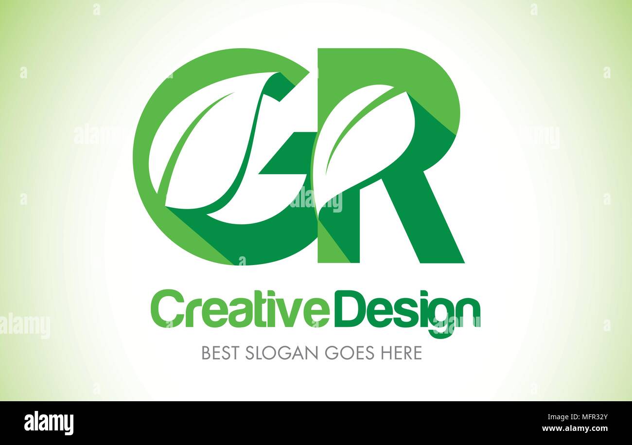 GR Green Leaf Letter Design Logo. Eco Bio Leaf Letters Icon ...