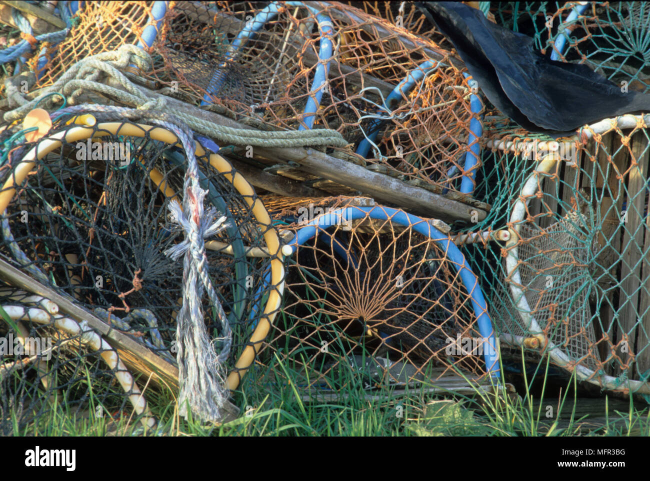 Fishing creels used by fishermen on Holy Island, Northumbria, England, for catching crabs and