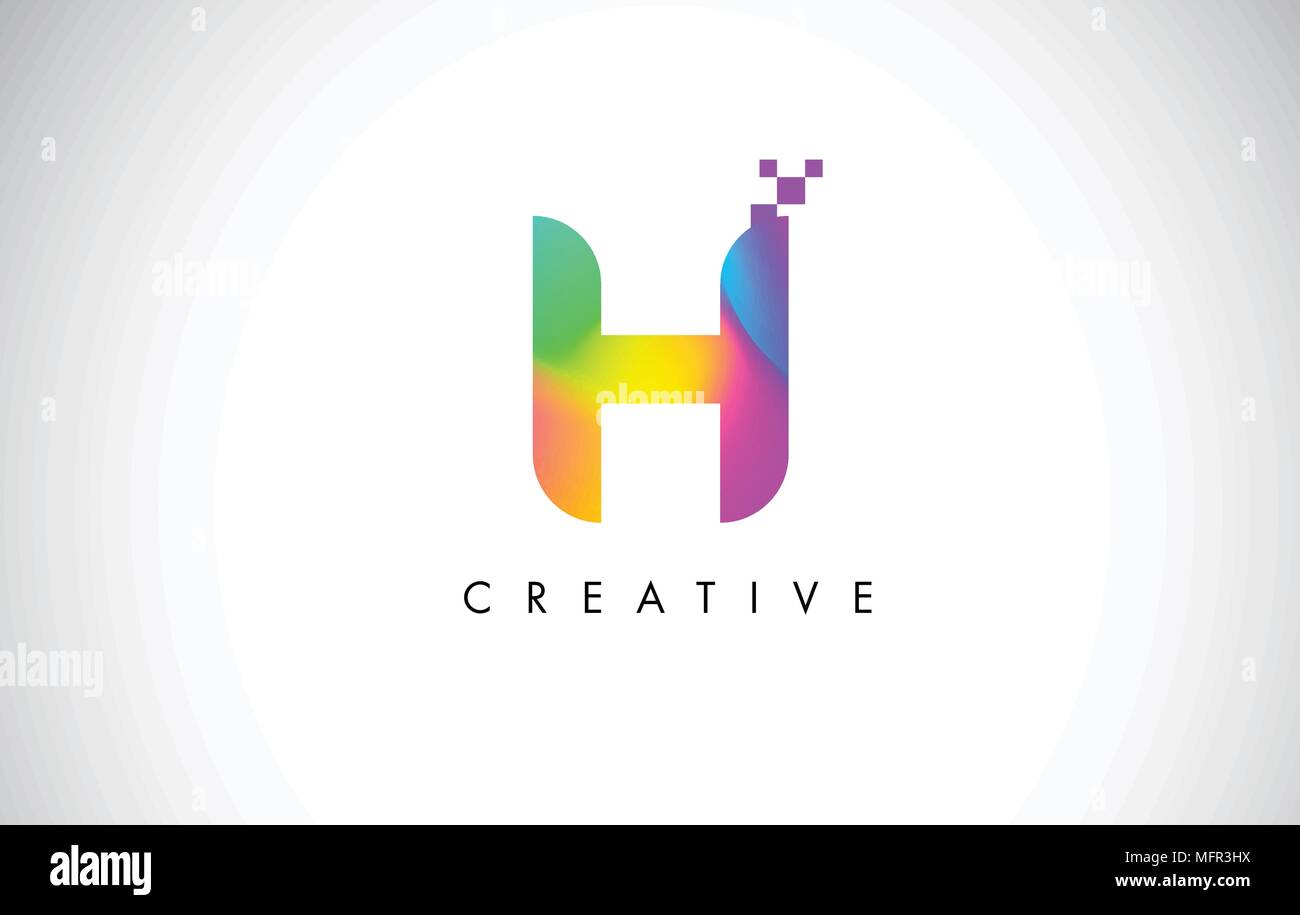 H Colorful Logo Letter Design Vector. Creative Rainbow Gradient Letter ...