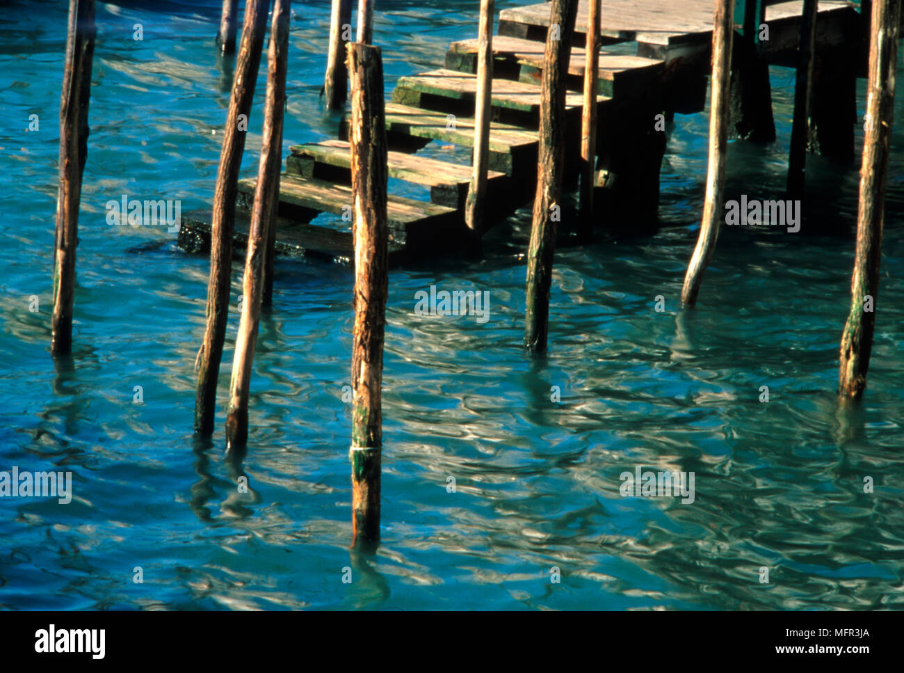 Landing stage for gondolas on grand canal in Venice Stock Photo - Alamy