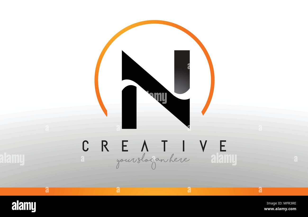 N Letter Logo Design With Black Orange Color Cool Modern Icon Letters Logo Vector Stock Vector Image Art Alamy