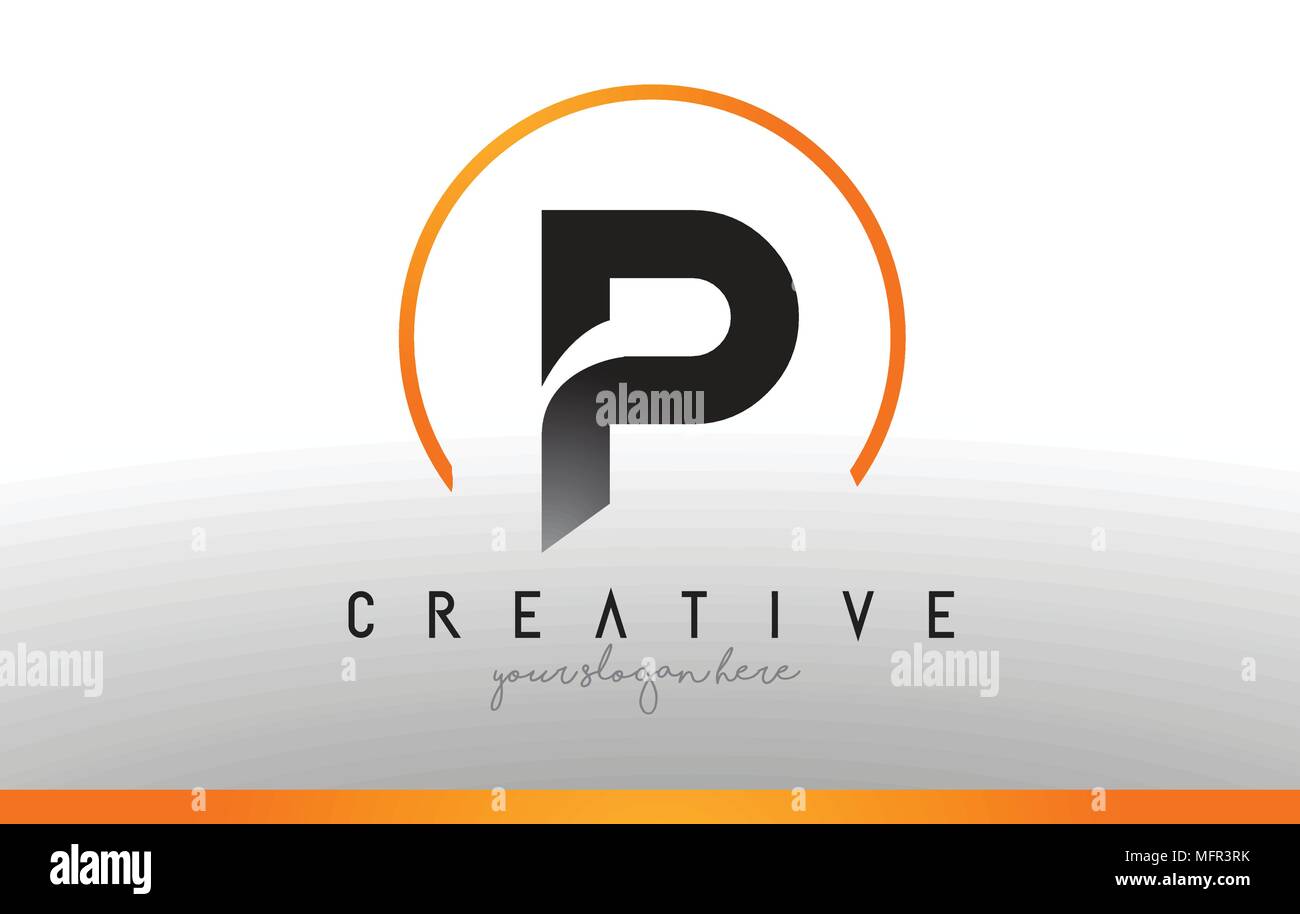 P Letter Logo Design With Black Orange Color Cool Modern Icon P Letter Logo Design With Black Orange Color Cool Modern Icon