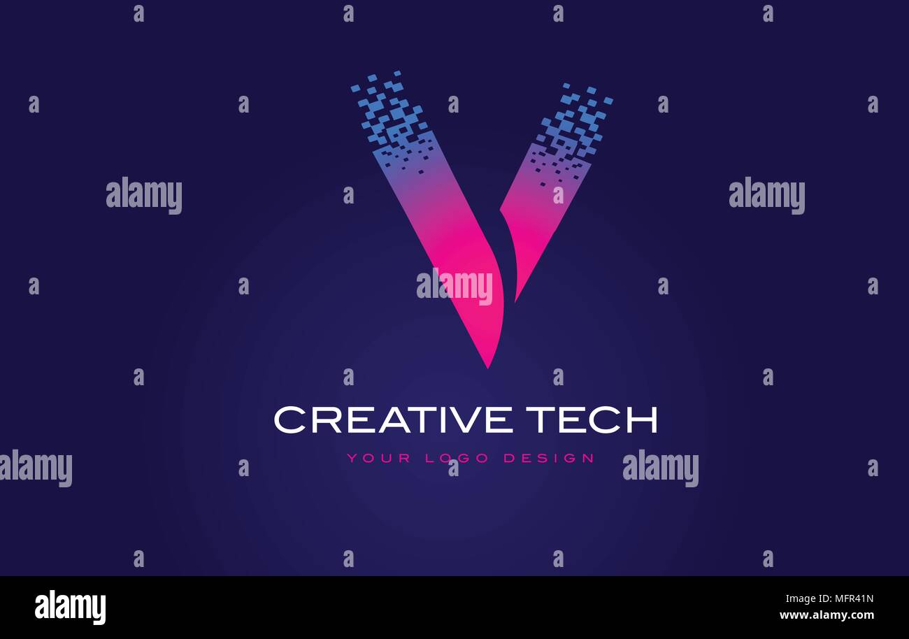 Purple letter v logo hi-res stock photography and images - Alamy