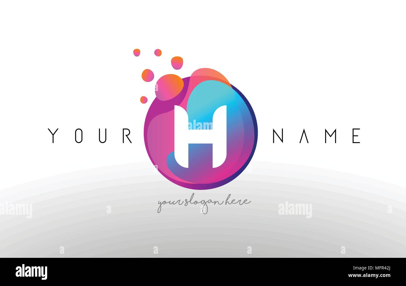 H Dots Letter Logo With Bubbles. A Letter Design Vector with Vibtant ...