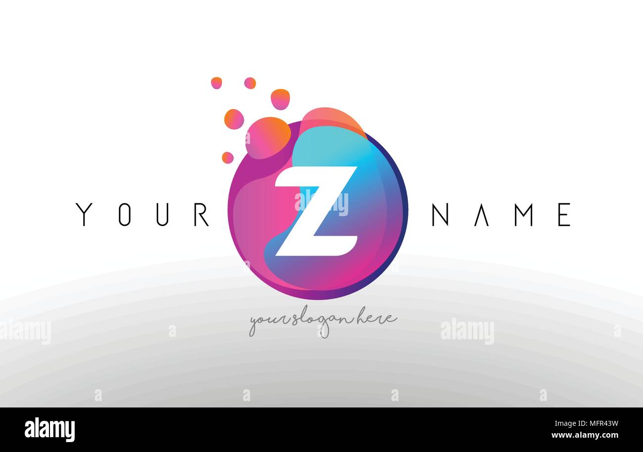 Z Dots Letter Logo With Bubbles. A Letter Design Vector with Vibtant ...