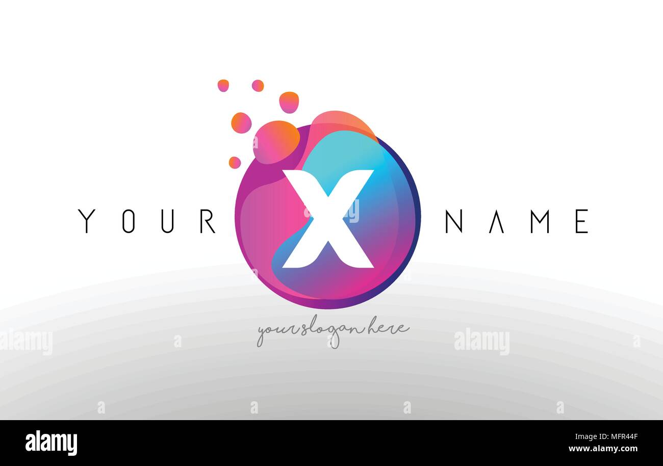 X Dots Letter Logo With Bubbles. A Letter Design Vector with Vibtant ...