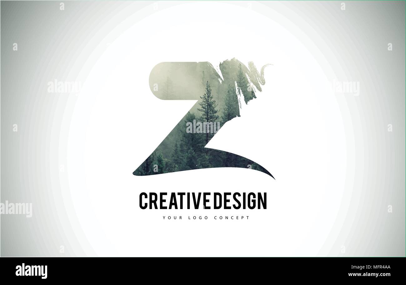 Y Letter Brush with Forest Fog Texture. Forest Trees Letter Logo Design ...