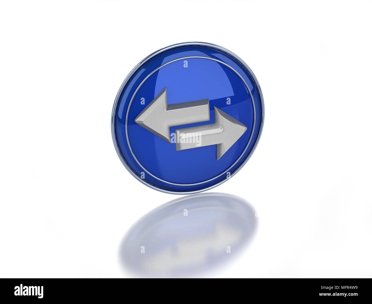 3d sync glossy icon on white background Stock Photo - Alamy