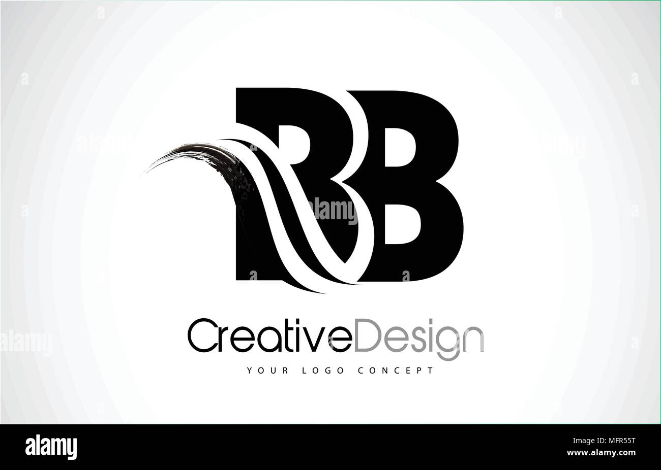 BB B B Creative Modern Black Letters Logo Design with Brush Swoosh Stock  Vector Image & Art - Alamy
