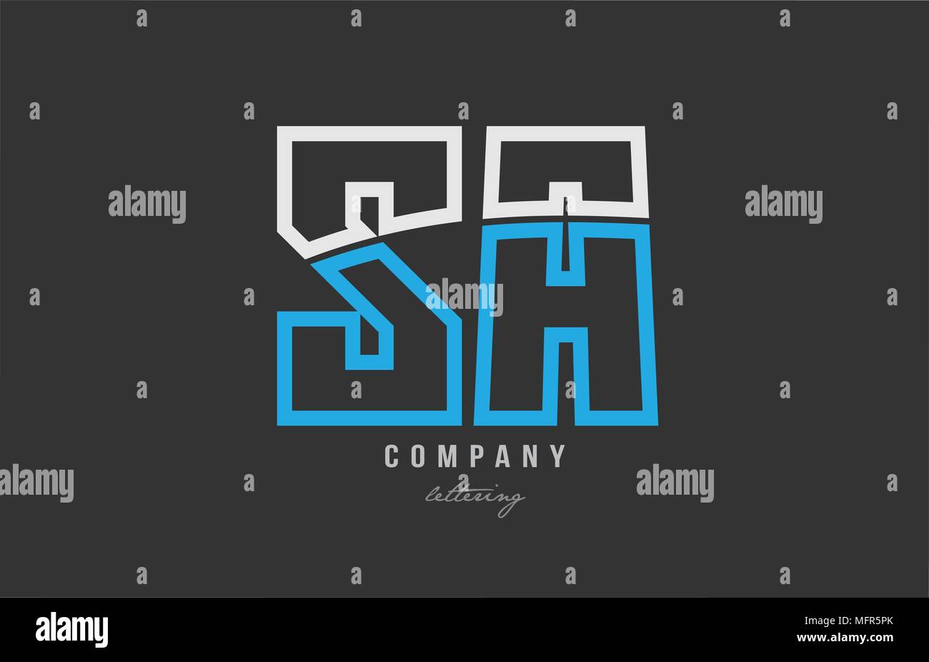 white blue alphabet letter sa s a logo combination design on black ...