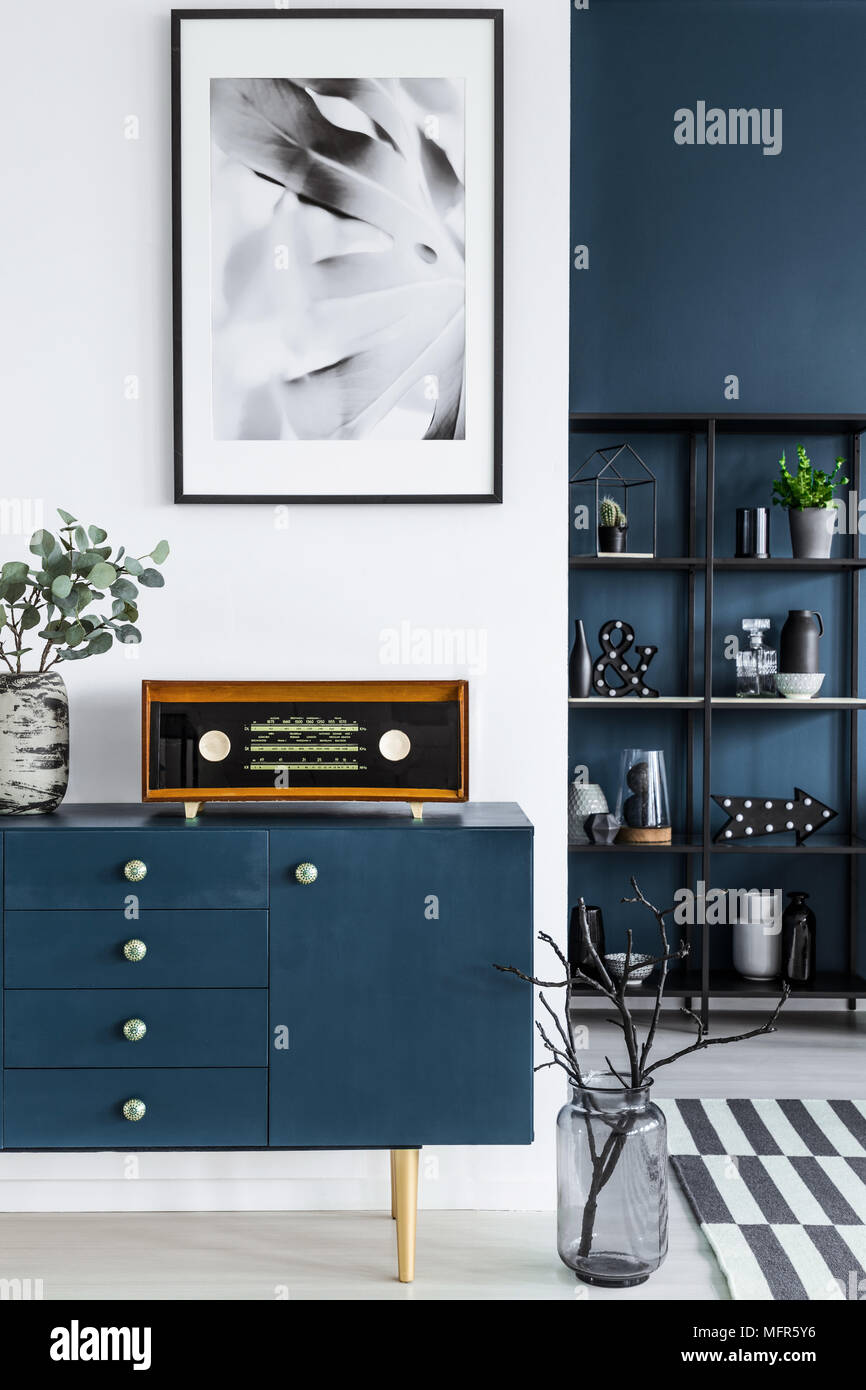 Blue cabinet living room online