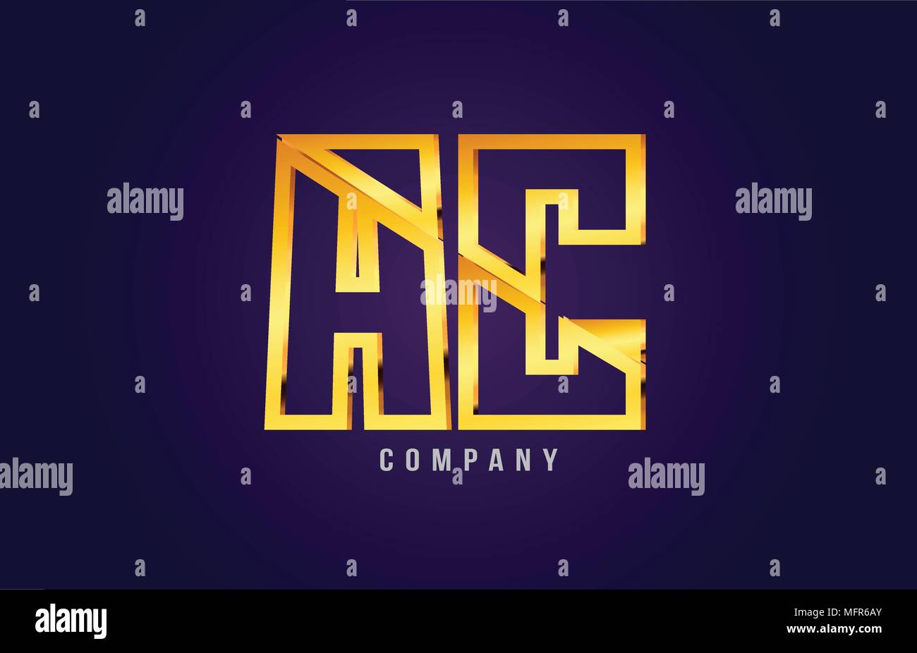 gold golden alphabet letter ac a c logo combination design suitable for ...